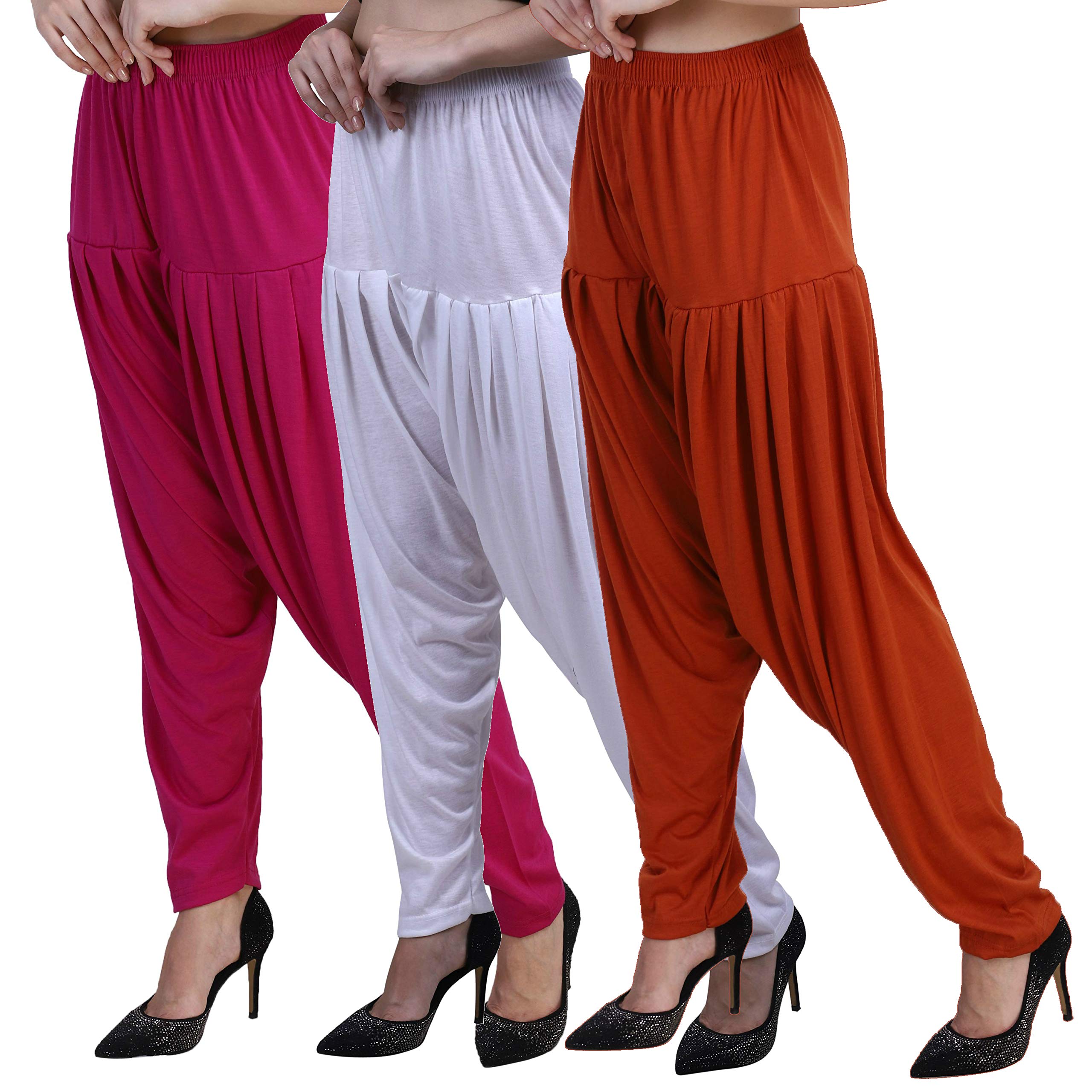 Solid Viscose Patiala for Women (Pack of 3)-image-10