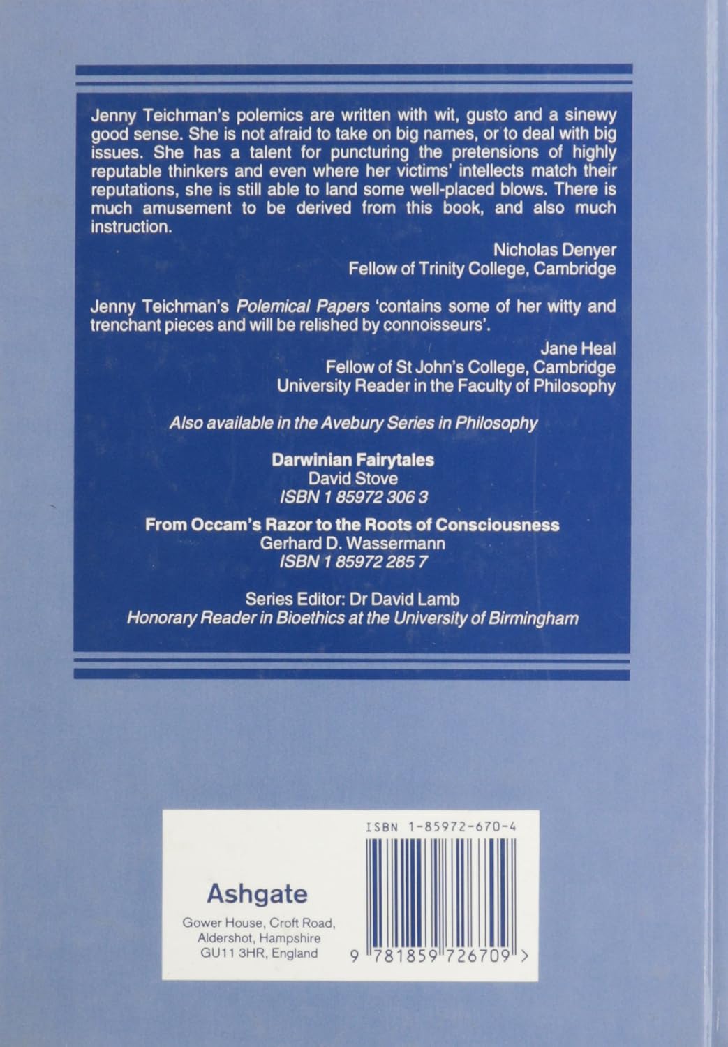 Polemical Papers (Avebury Series in Philosophy))      Hardcover – September 1, 1997