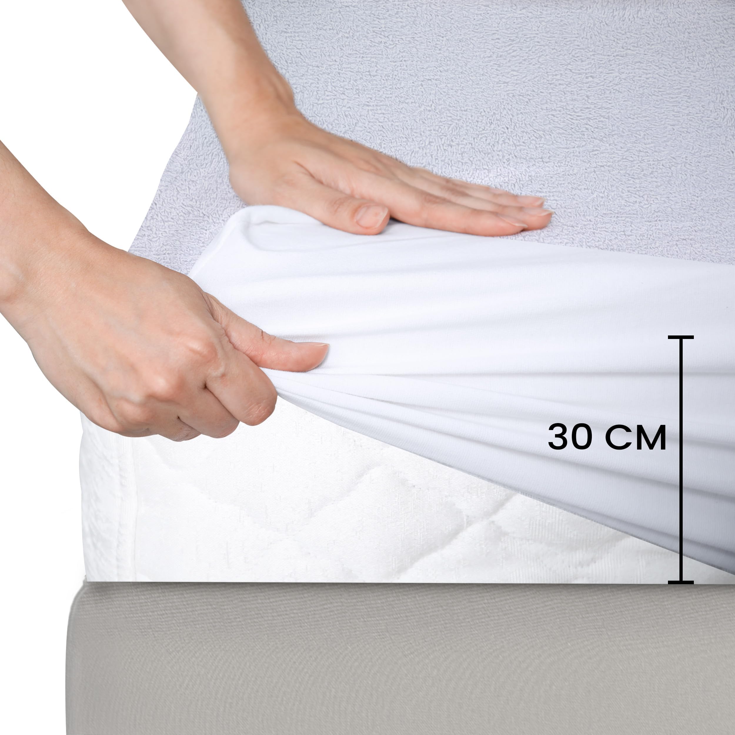 Utopia Bedding Coprimaterasso Singolo Impermeabile 105 x 190 x 30 cm, Certificato OEKO-TEX, Proteggi Materasso, Traspirante, Lavabile, Stile Montato Tutto Intorno Elastico