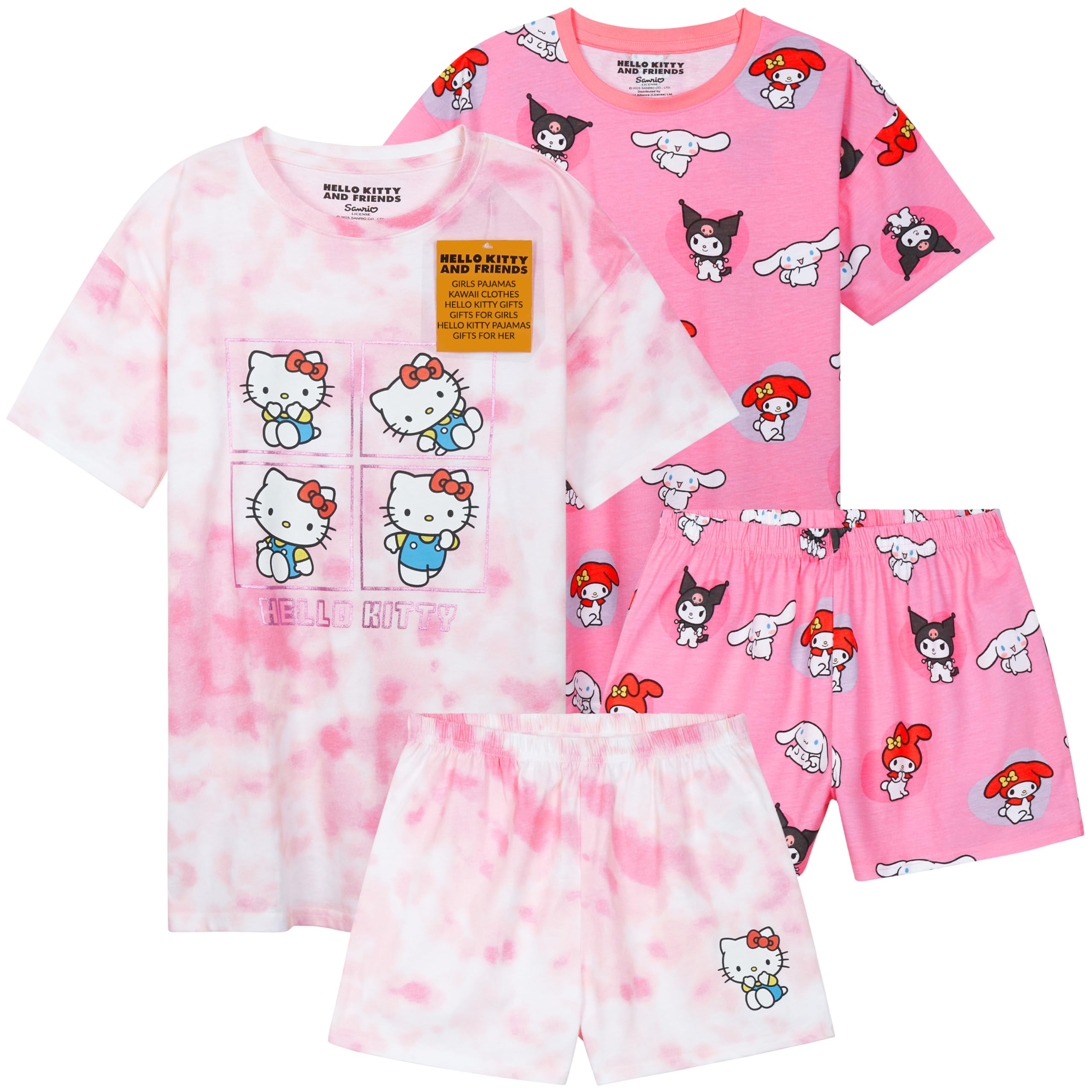 Hello Kitty Girls Multi Pyjama Set 2 Pack Size 13-14 Years