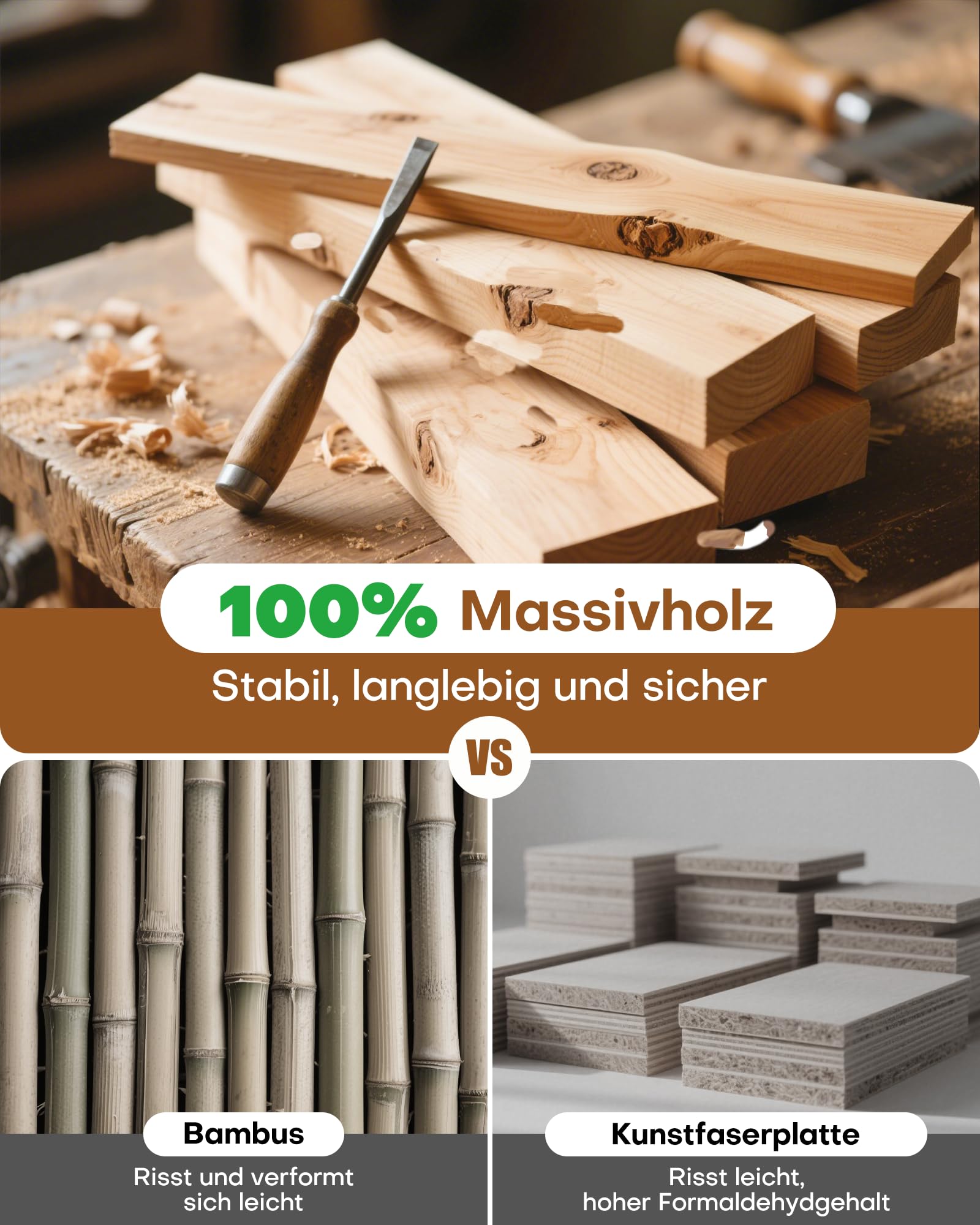 Bekrvio Perchero de madera resistente, independiente, madera, estante de árbol (base circular marrón)
