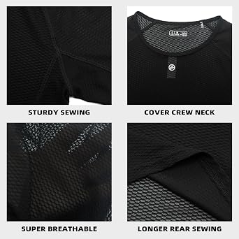 YKYWBIKE Men's Cycling Base Layer Sleeveless Cycling Jersey Men Quick Dry Bicycle Undershirt Mesh Bike Base Layer Vests