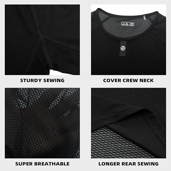 YKYWBIKE Men's Cycling Base Layer Sleeveless Cycling Jersey Men Quick Dry Bicycle Undershirt Mesh Bike Base Layer Vests