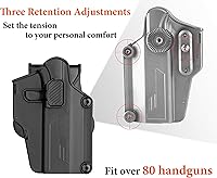 Vista 5 de Funda universal para pistola, funda de transporte con cinturón abierto para más de 80 pistolas, funda táctica OWB para Glock/Sig