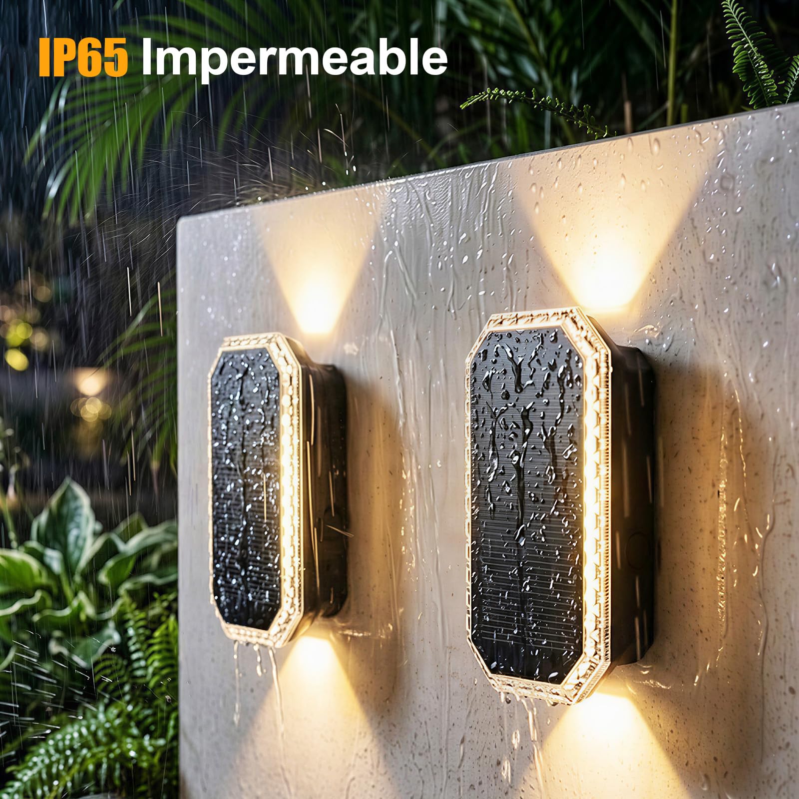 Aplique Solar Exterior Pared IP65 4 Piezas 3000K/4000K/6500K Luz Solar Pared