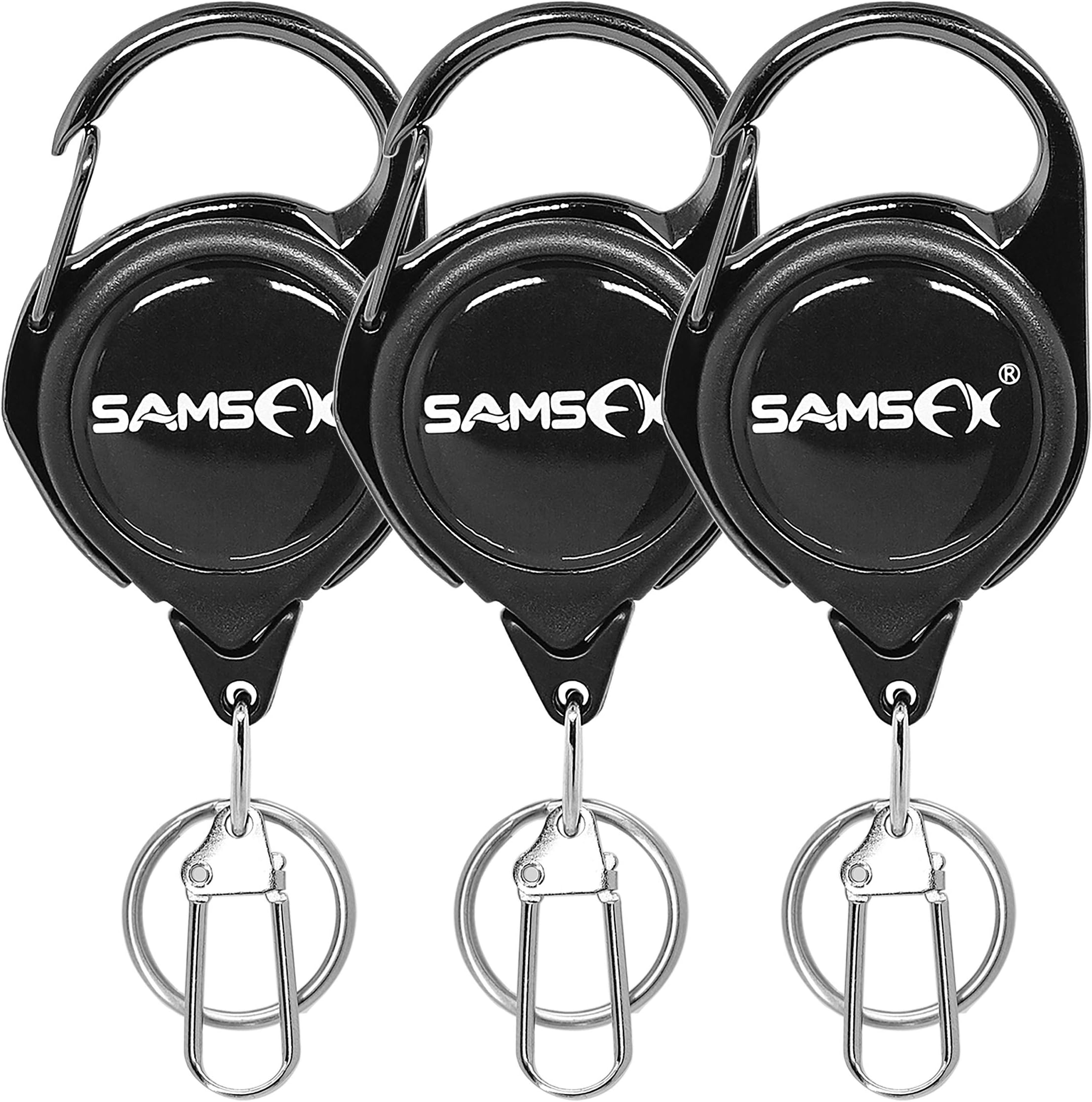 SAMSFX Fly Fishing Zinger Retractor for Anglers Vest Pack Tool Gear Assortment Combo 3pcs in Pack