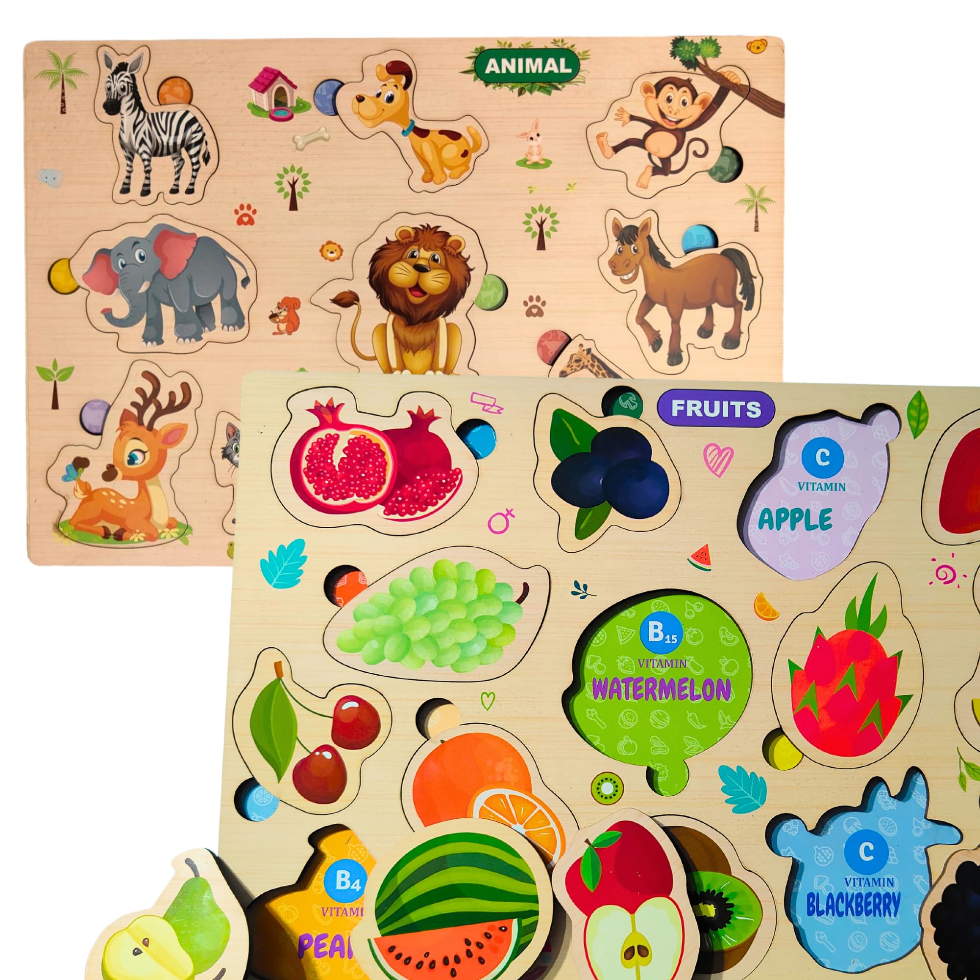 Keitherns Wooden Puzzles for Kids 3+, Fruit & Animal Combo, Skill-Boosting, Vibrant Pieces (B0DD4DNT6Z) Amazon Price History, Amazon Price Tracker