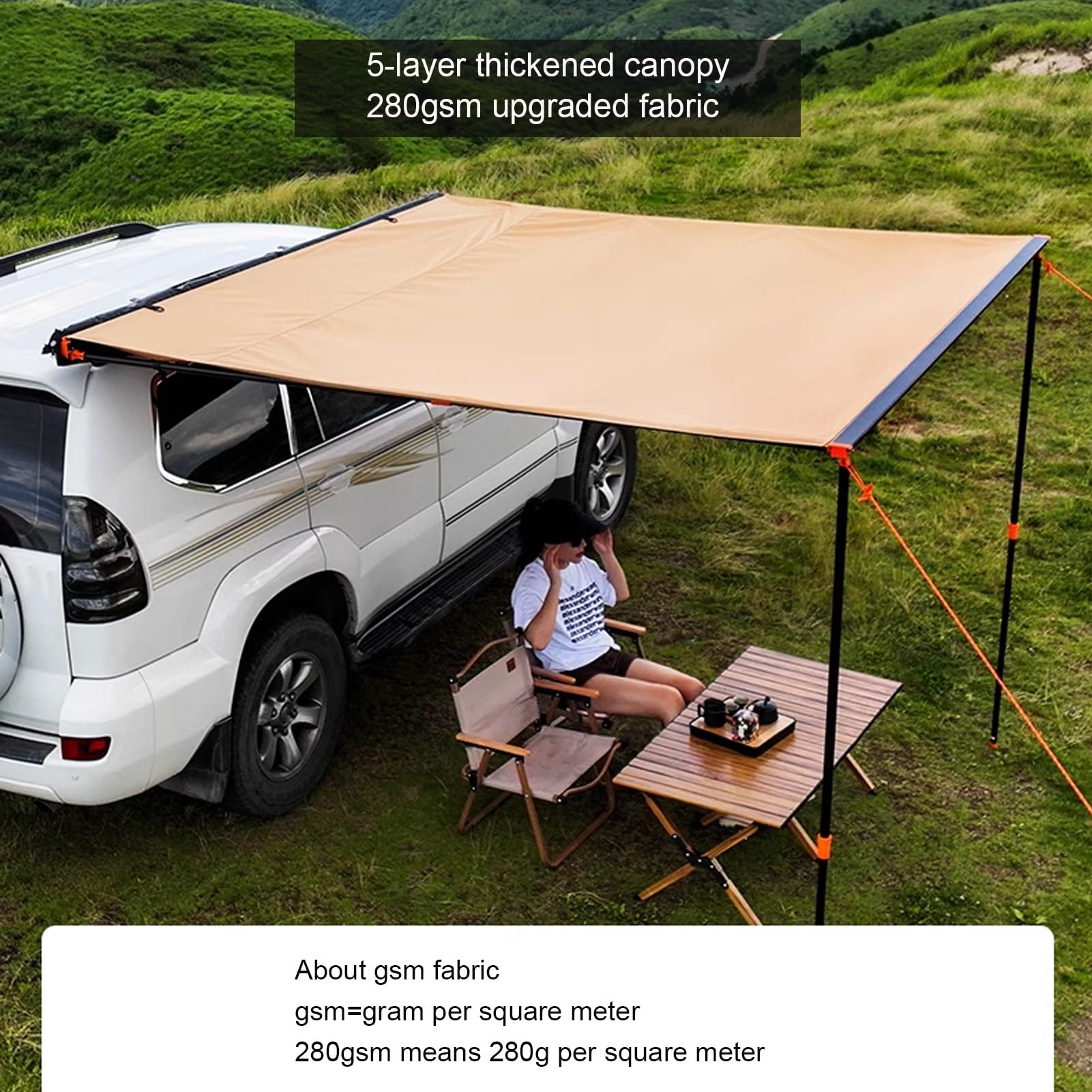 カーサイドオーニング　３ｍ　タープ Hill Stone カーサイドタープ テント タープ タープテント 3m