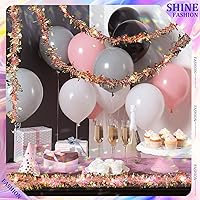 Vista 7 de 12 String Total 80 Ft Christmas Tree Tinsel Garland Decorations with 12 Pcs LED Fairy Lights Thick Thin Metallic Streamers for Outdoor Indoor Xmas