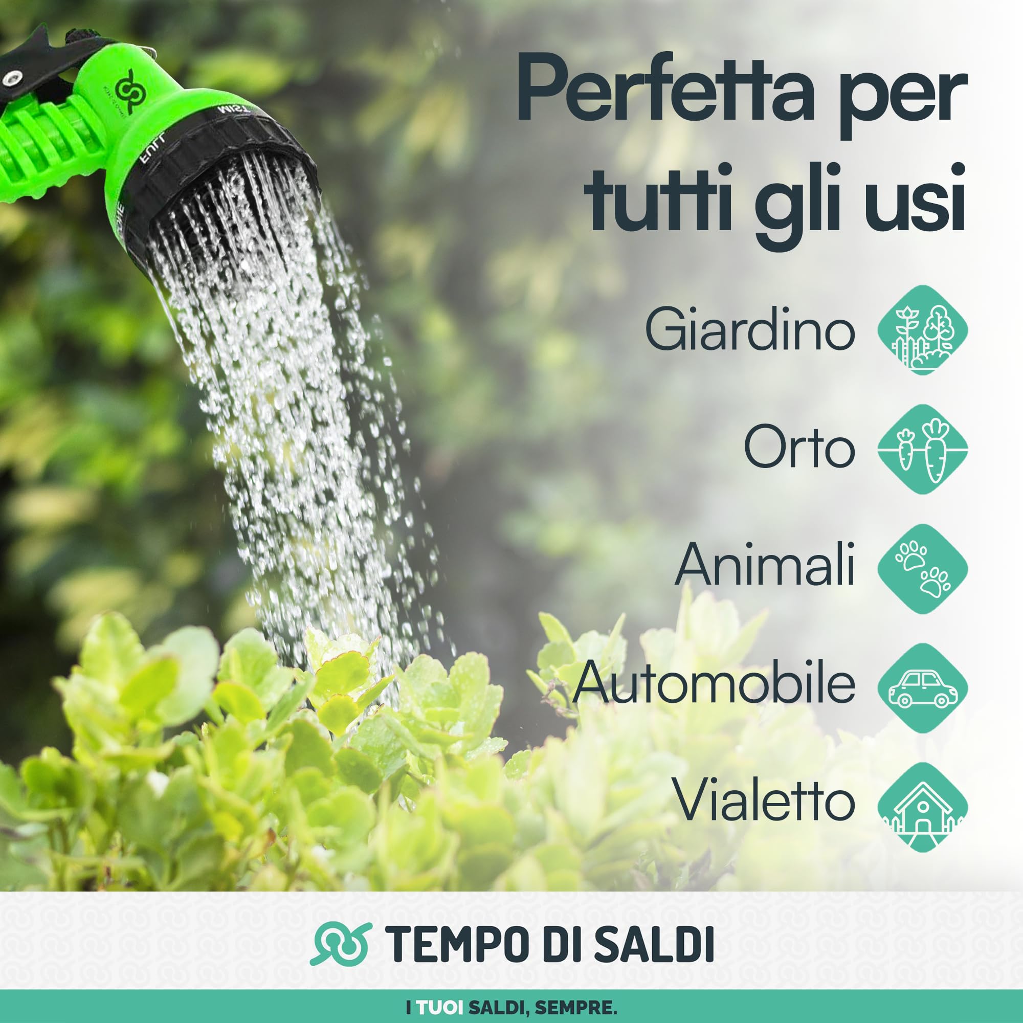 Tubo Da Giardino Estensibile 30 M Con 8 Funzioni Di Spruzzo – Kit Completo Con Raccordi