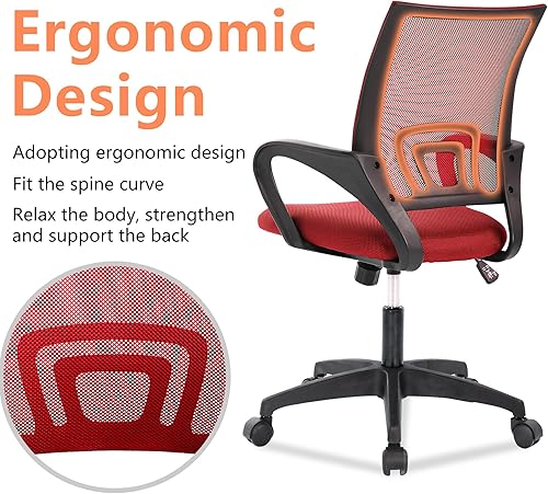 Miniatura 4 de PayLessHere Silla de oficina en casa, silla de escritorio para computadora, silla ergonómica ajustable, soporte lumbar, reposabrazos ejecutiva con