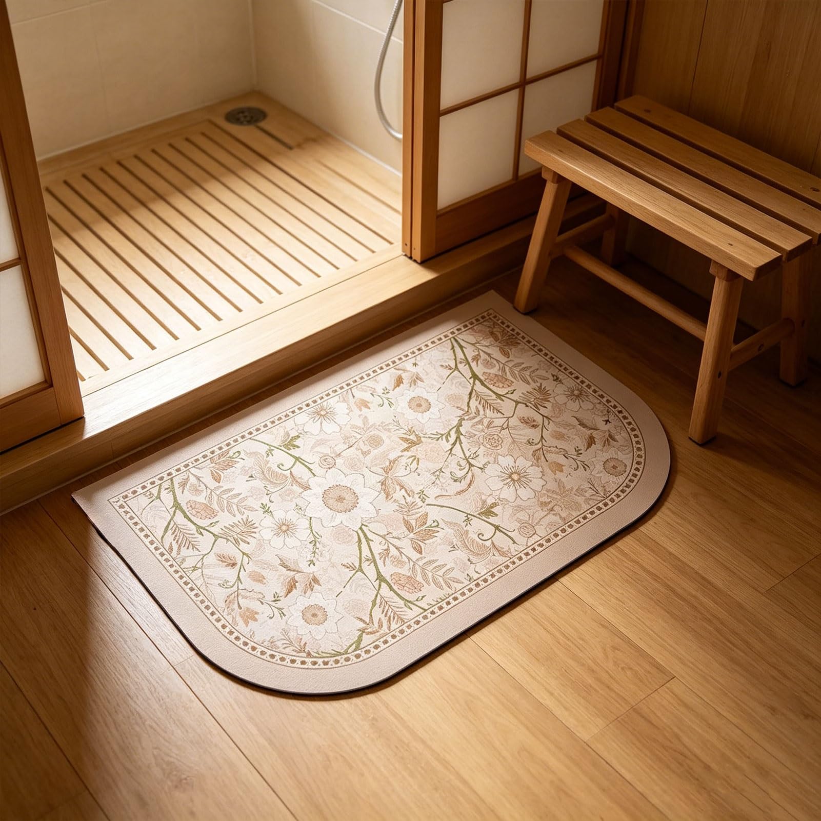 Tapis de bain de douche antidérapant et absorbant en diatomée doux