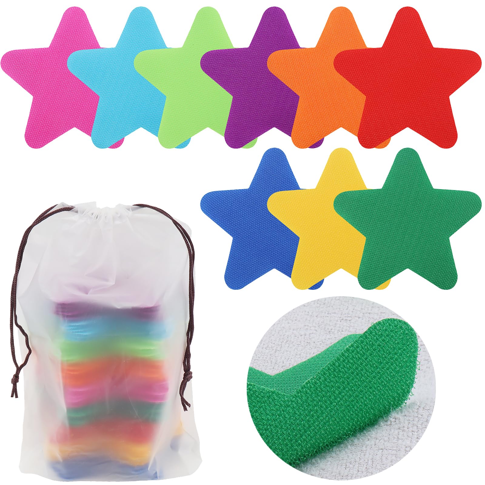54 Pcs Carpet Spots for Classroom Colorful Spot Markers Star Carpet Spot Markings for Teaching Games Dancing Preshool Classroom Kindergarten for Kids Teacher Gift, 9 Colours