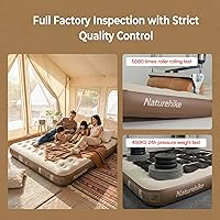Vista 5 de Naturehike Compact King Size Air Mattress with Built-in USB Rechargeable Pump, 992 lbs Max Support Inflatable Mattresses, Blow up Mattress Air Bed