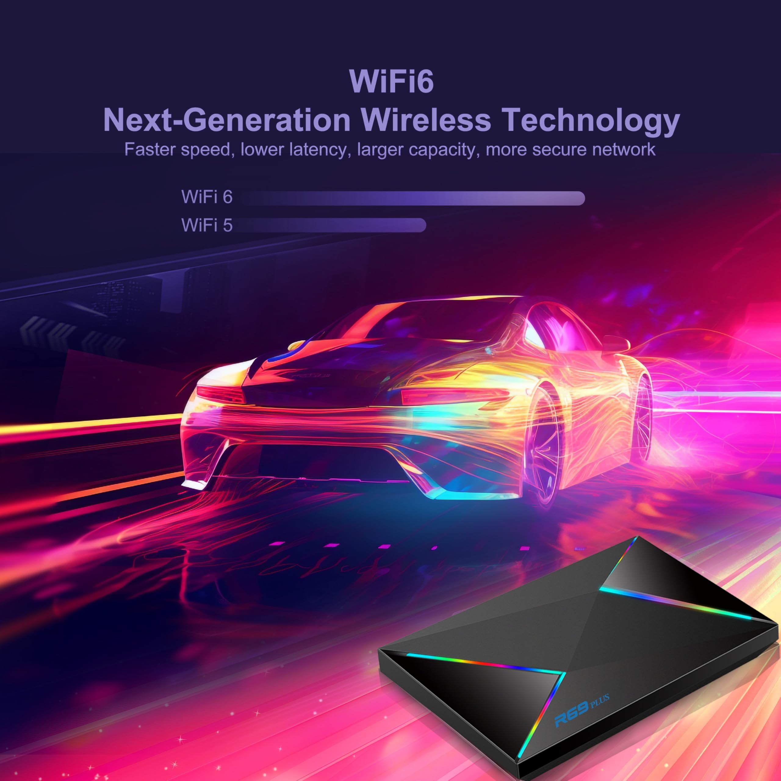 Android 14.0 TV Box, Android Box 2GB RAM 16GB ROM 1000M WIFI6 Ethernet 4K 8K HDR10 Chipset Allwinner H728, supporto 2.4G/5.8G Dual WiFi BT5.0 USB 2.0 USB 3.0 TV Box Android