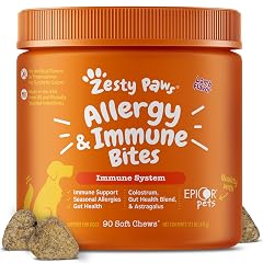 Zesty Paws Dog Allergy Relief Chews Dog Probiotics for Itchy Skin and Ears Lamb 90ct