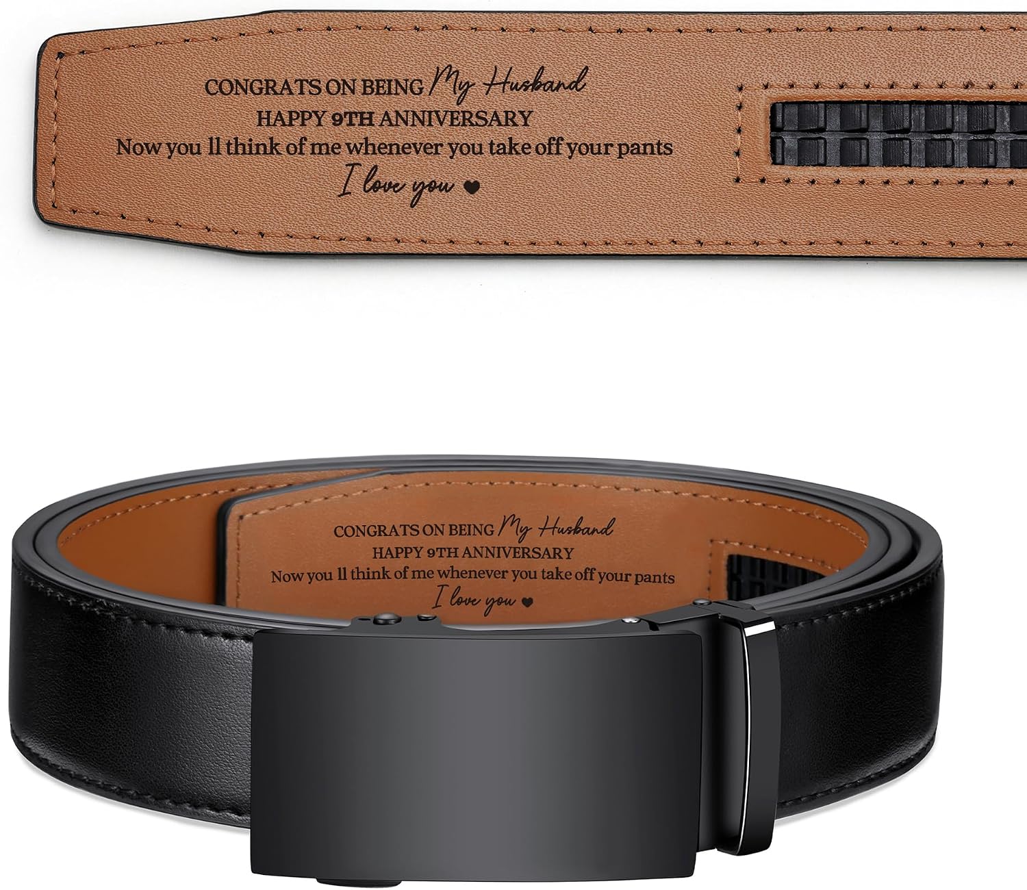 Personalized Leather Belt for Men Anniversary, Gift for Husband Boyfriend Son, Custom Gift for Men