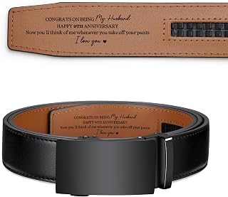 Personalized Leather Belt for Men Anniversary, Gift for Husband Boyfriend Son, Custom Gift for Men
