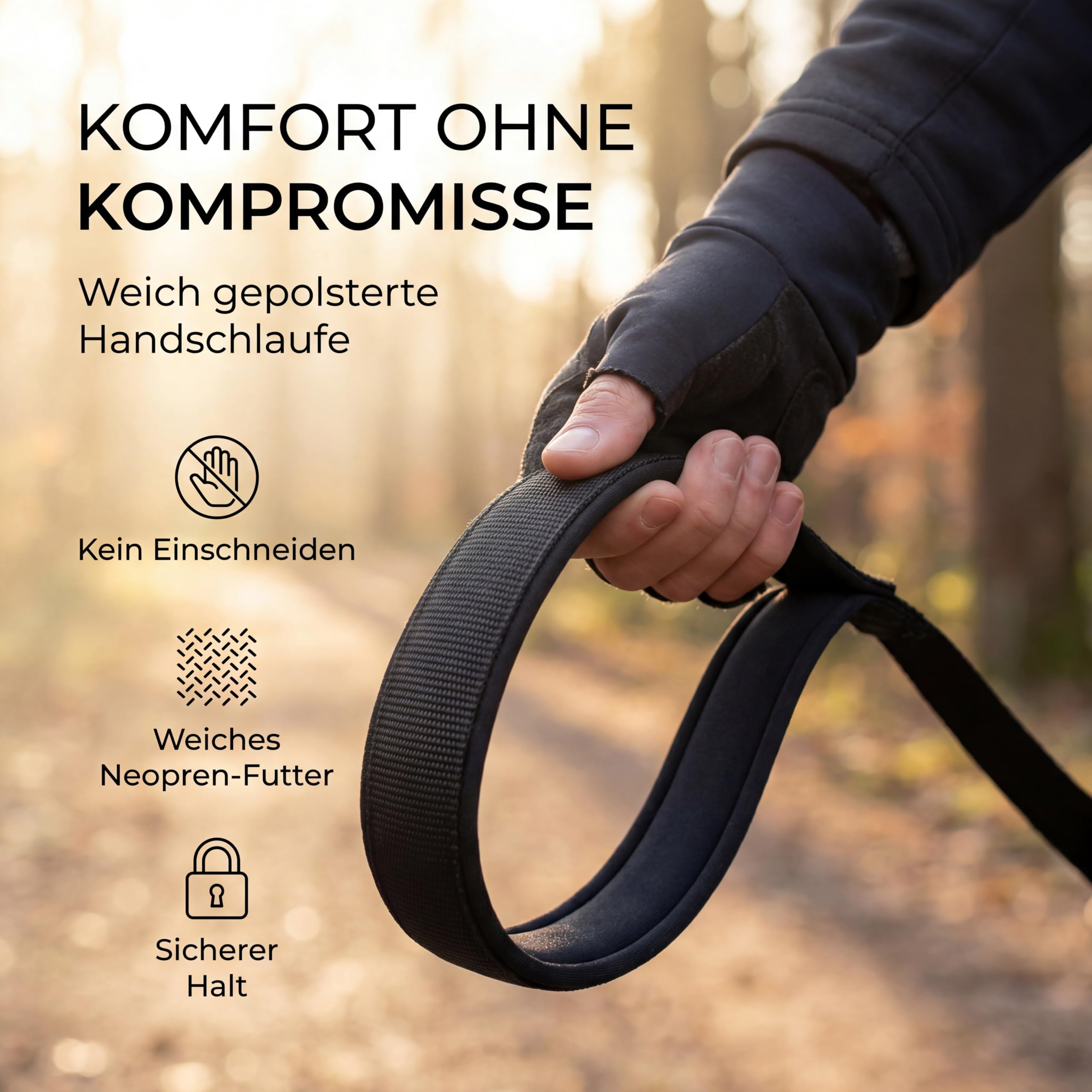 HUND IST KÖNIG Schleppleine 10m für Hunde 12-70kg - Lange robuste Hundeleine mit Griffpolster & Sicherheitskarabiner - Trainingsleine + eBook, Hundeleine 5m, 10m, 15m, 20m