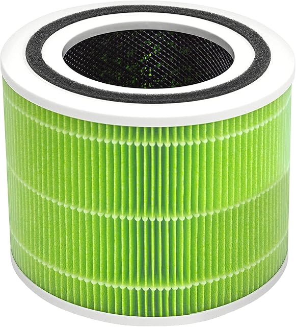 LEVOIT Air Purifier Mold & Bacteria Replacement Filter, 3-in-1 H13 HEPA, High-Efficiency Activated Carbon, Core 300-RF-MB, Green