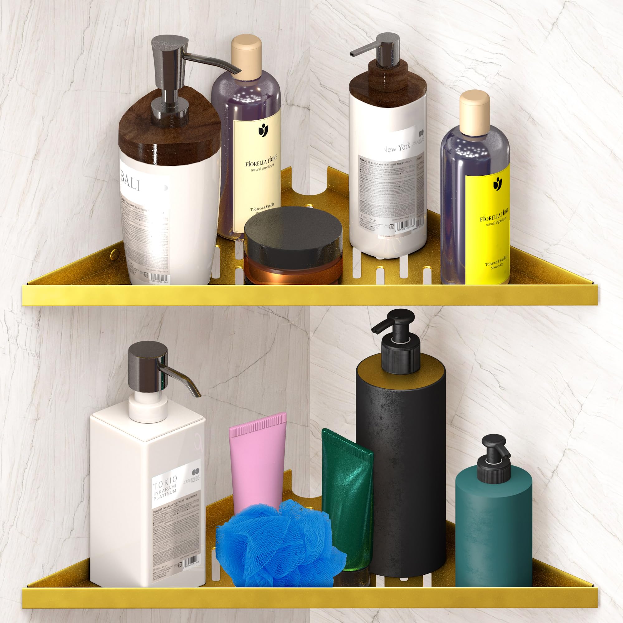 Photo 1 of iReef way Corner Shower Shelf - Gold