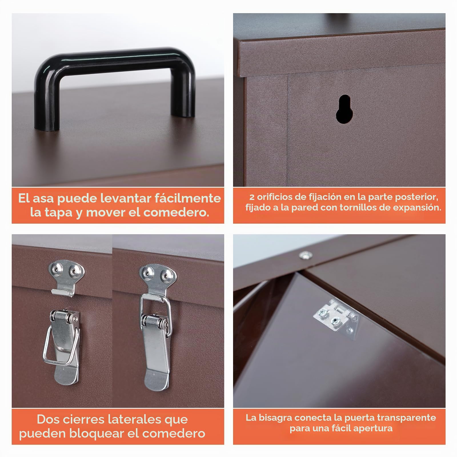 Comedero AutomáTico para Perros, Raza Grande 45 Libras Comedero de Metal por Gravedad Comedero AutomáTico Extra Grande para Perros, FáCil de Mover con Ruedas