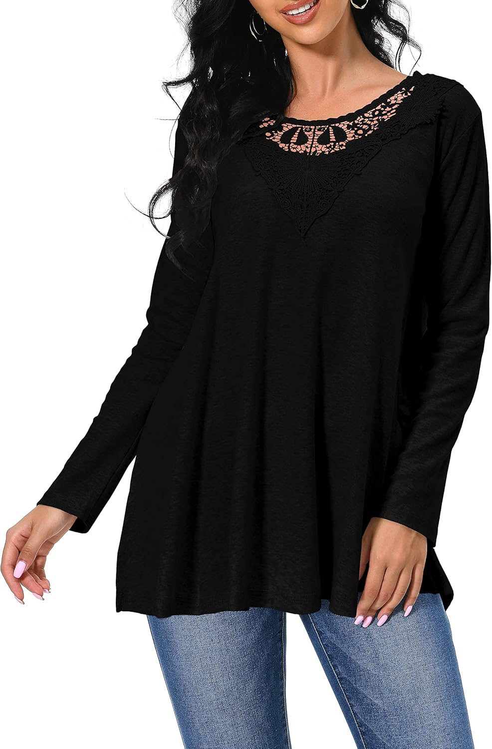 Afibi Shirts for Women Long Sleeve Casual Loose Fit Tunic Tops For Leggings - Image 4