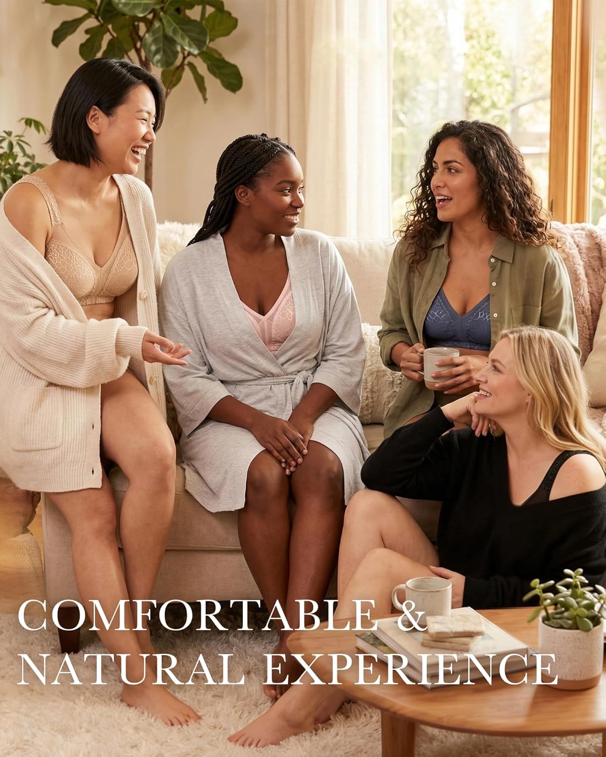 Lemorosy Women's Plus Size Full Coverage Non Padded Wireless Minimizer Bra -Comfort and Double Support