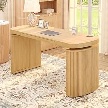 FLEXISPOT 55 x 24 Inch Executive Standing Desk with Drawer, Natural