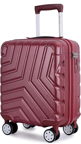 Equipaje de mano, maleta rígida ligera de 18 pulgadas con ruedas giratorias, maletas pequeñas de viaje de negocios con mango telescópico, bloqueo