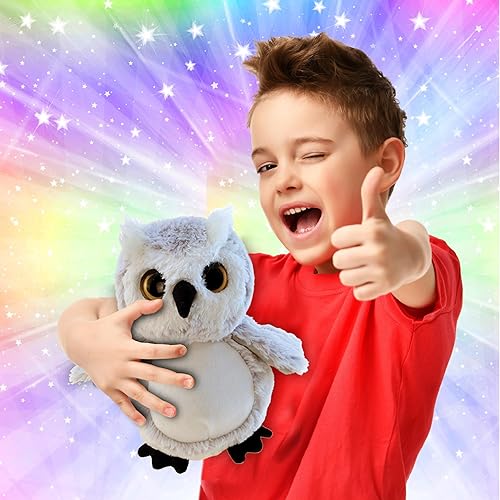 Miniatura 2 de DolliBu - Peluche de búho – Animal de peluche súper suave, lindo pájaro de vida silvestre gris, adorable animal de peluche esponjoso para niños