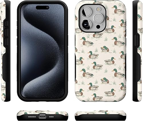 Vista 398 de Casely Funda para iPhone 15 Pro Jardín Secreto Flores mixtas Funda atrevida Compatible con MagSafe y botón de acción Jardín Secreto Floral