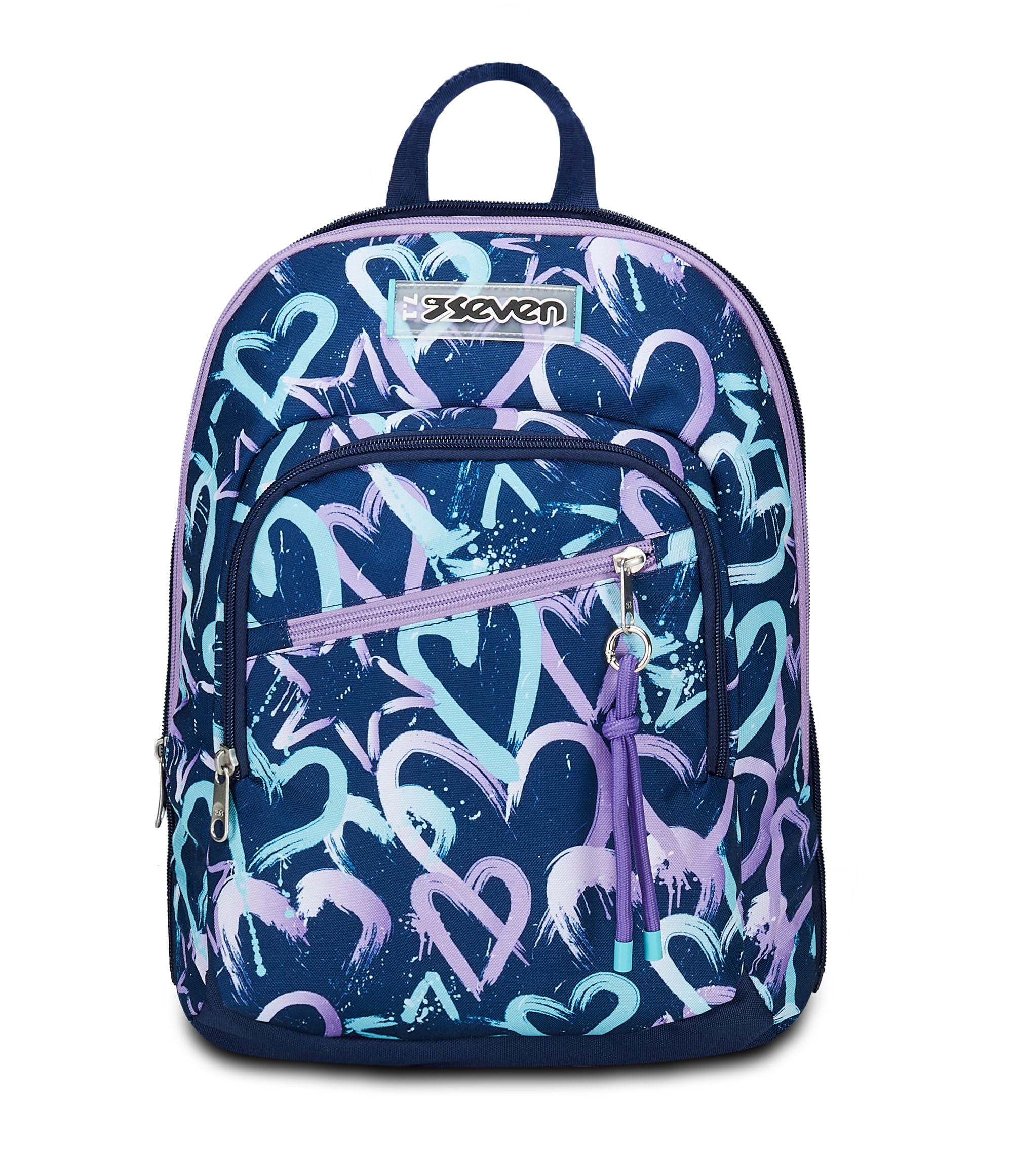 Seven Zaino Scuola Adavanced Detach, Viola Blu, Crystal Purple, Doppio Scomparto Con Tasca Staccabile Uso Zainetto, Tasca Porta PC, Tasca Porta Borraccia, Zaino Medie e Superiori, Bambina Ragazza
