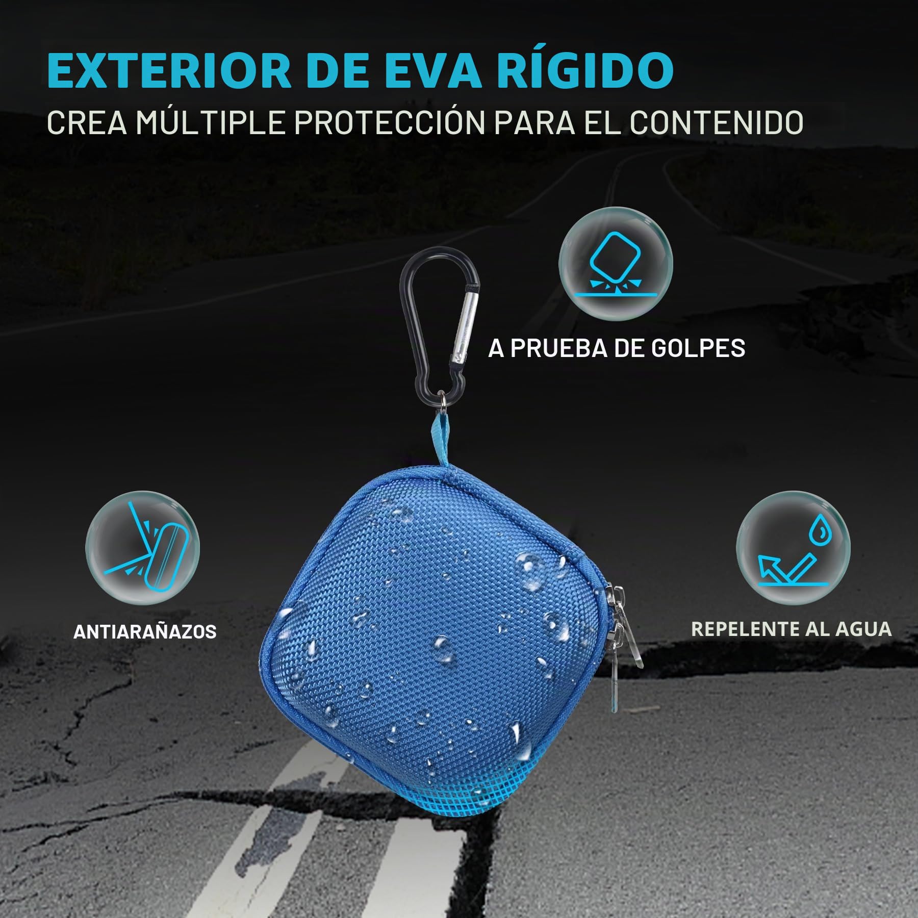 Lacdo Funda Disco Duro Externo para Crucial X10 / Crucial X9 / X9 Pro / X10 Pro Portable SSD 1TB 2TB 4TB 6TB 8TB Unidad de Estado Sólido Externa, EVA Bolsa de Almacenamiento, Azul