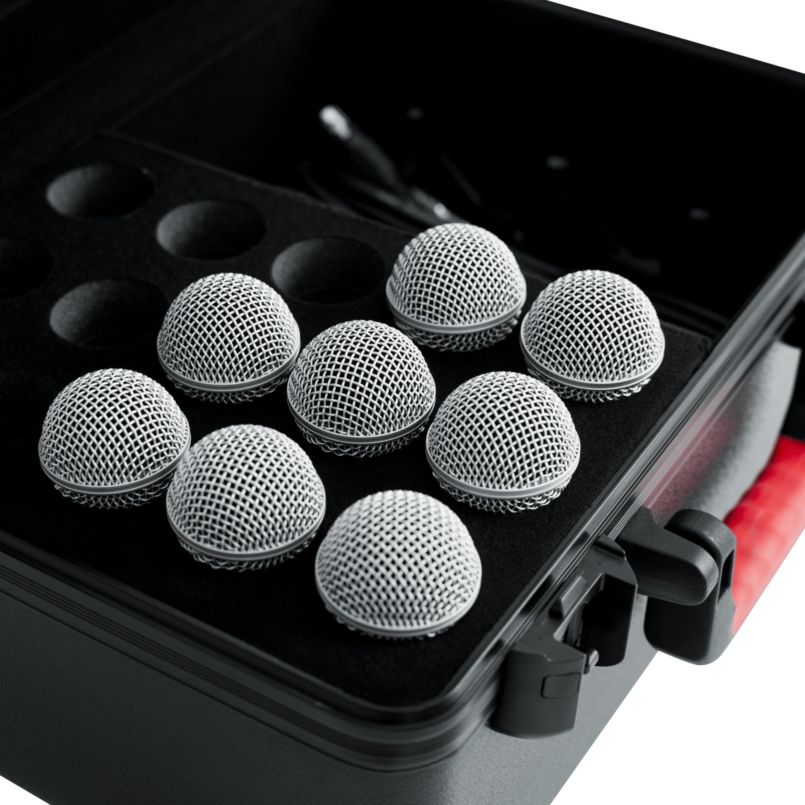 Gator Cases Estuche de Viaje Moldeado para hasta 15 Micrófonos con Cable con Cierre Aprobado por la TSA y Almacenamiento de Cable; (GTSA-MIC15)