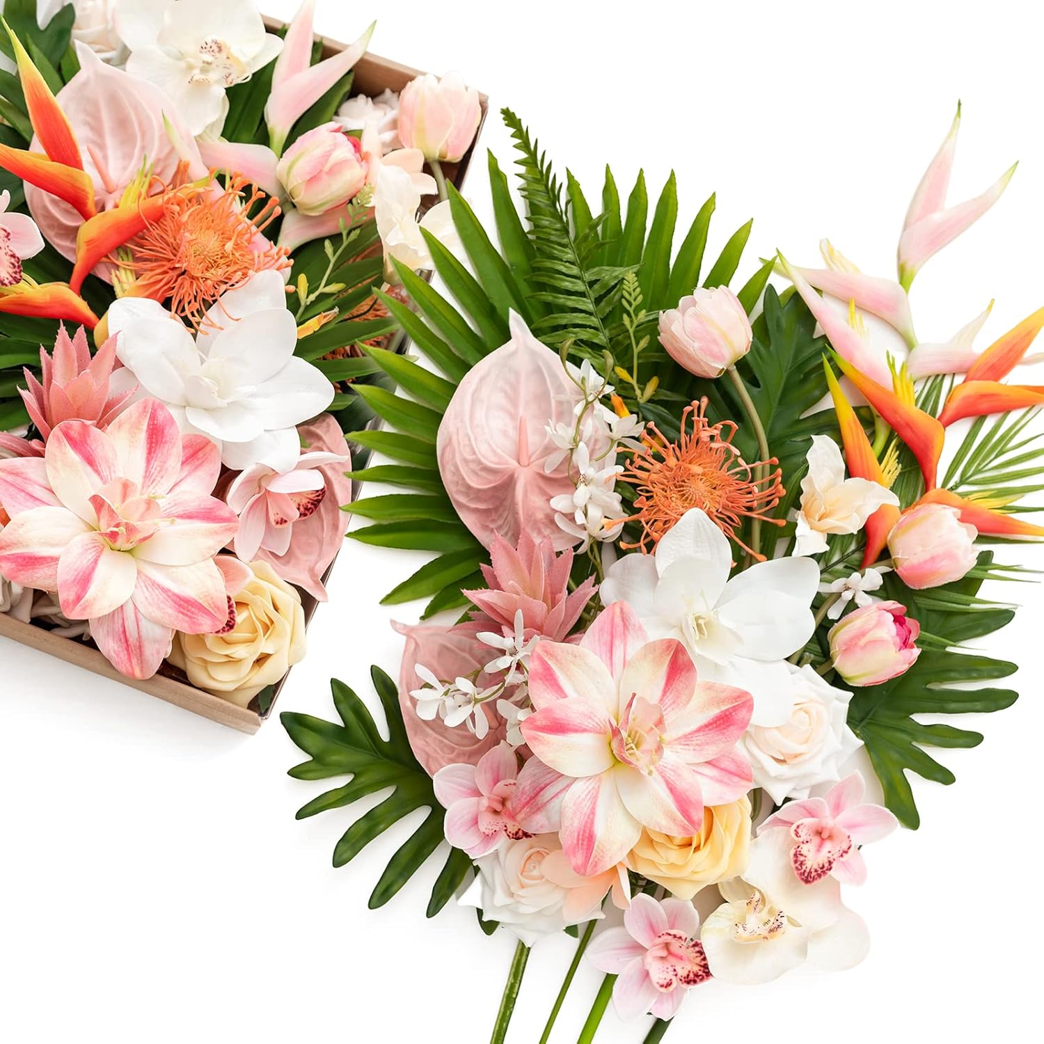 Ling's Moment Artificial Flowers Combo Box Set, Tropical