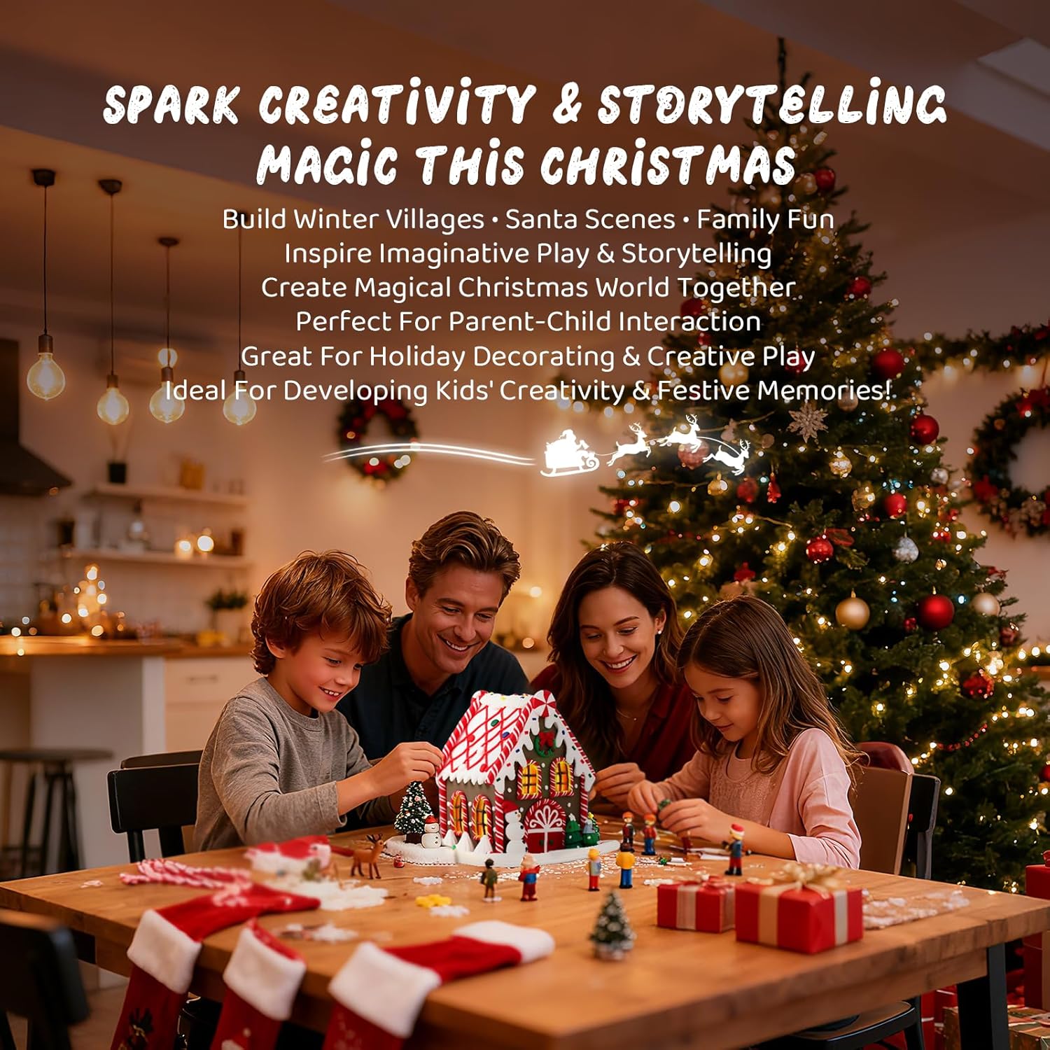 Gingerbread House Christmas Ornament, Handcrafted Cartoon-Style Snow Cottage Made of Polymer Clay, for Home Tabletop & Showcase Decor, Gift for Kids, White