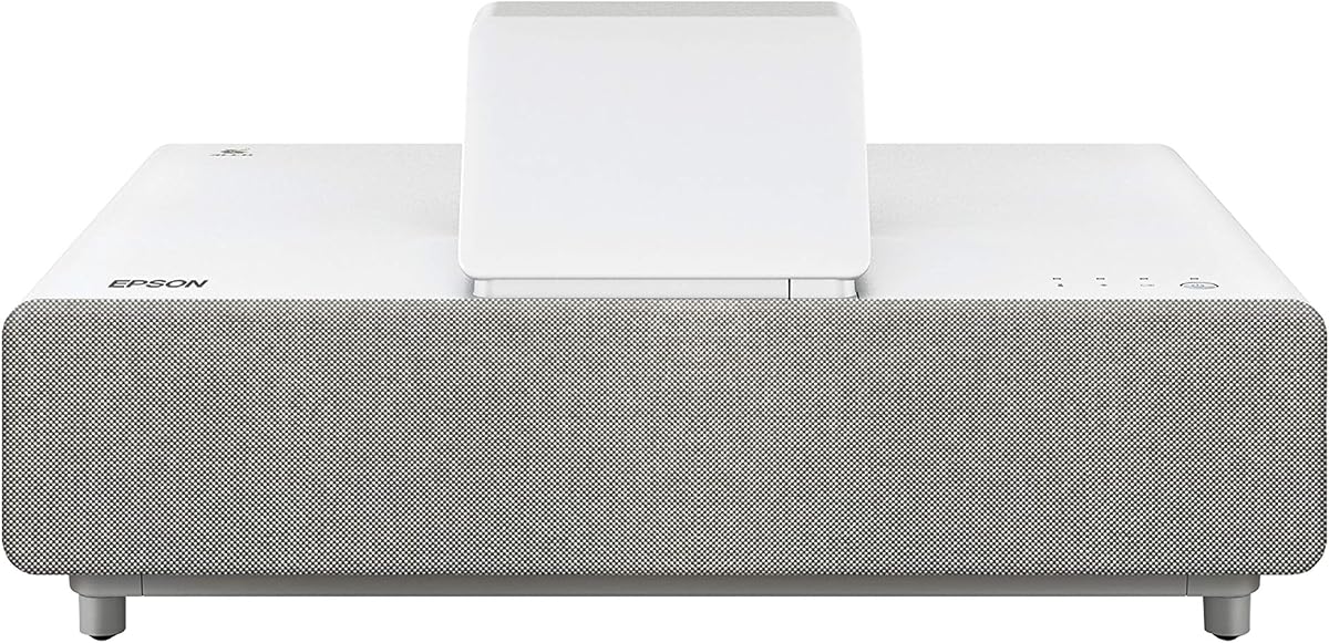 Epson EpiqVision Ultra LS500 Proyector láser de alcance ultracorto, 4000 lúmenes, 4K PRO-UHD, HDR, Android TV, Google Assistant, HDMI 2.0, parlantes integrados, deportes, juegos, películas y streaming – Blanco