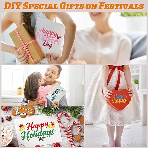 Miniatura 7 de Whaline 18 piezas de troqueles de metal para el día de la madre, saludos para el día de la madre, troqueles de corte, plantillas de grabación en