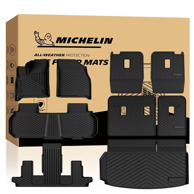 Kit de Tapetes Automotivos MICHELIN em TPE para Chevy Traverse, GMC Acadia e Buick Enclave 2024–2026, 9 peças