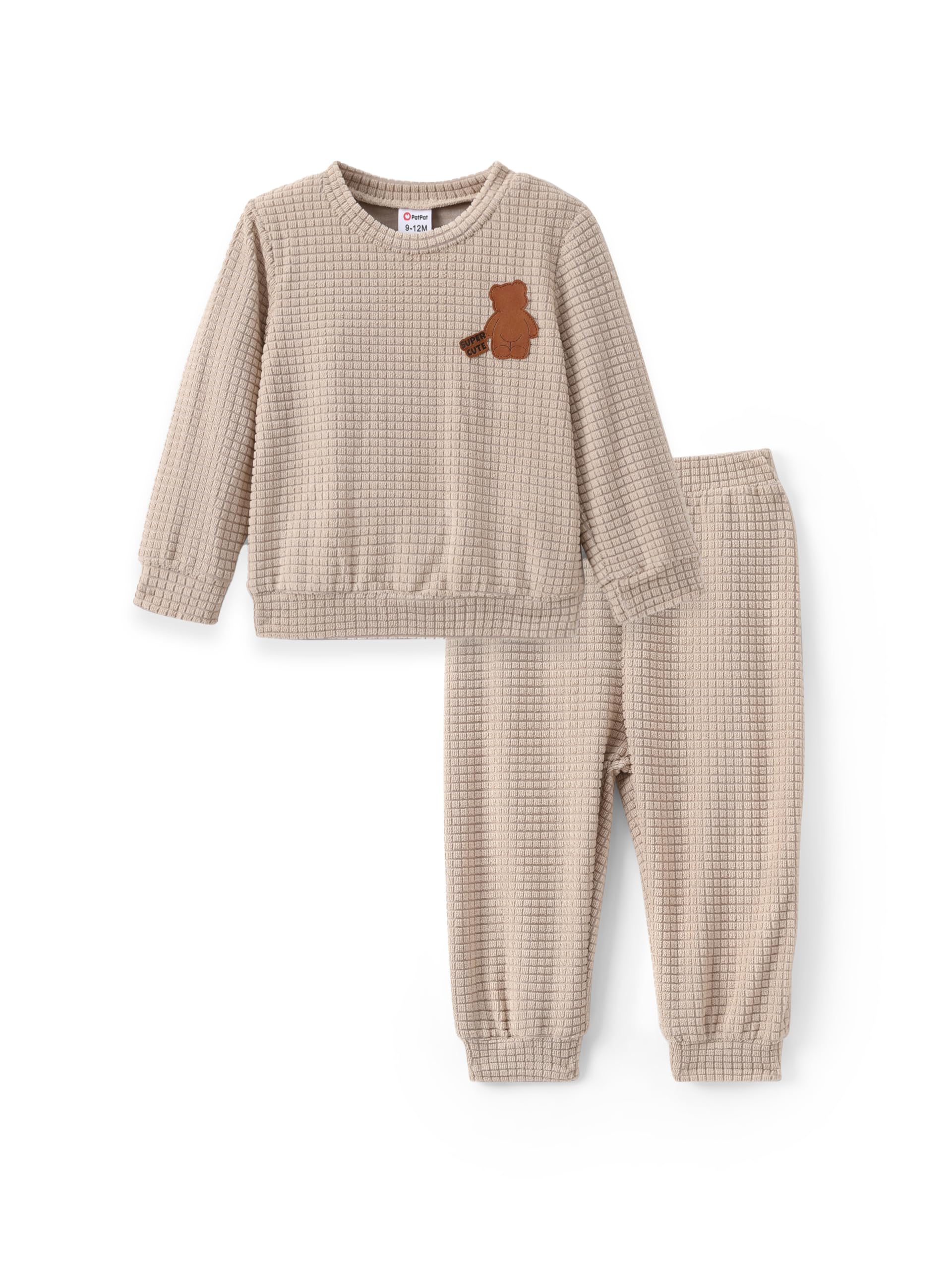 PATPAT Set Neonato, Pigiama Neonato - Maglia a Maniche Lunghe e Pantaloni, Pigiama Bambino Invernale, Pigiama Bambina, Vestiti Neonato Maschio, Regalo Neonato Maschio, Pigiama Pile Bambino 3-24 mesi