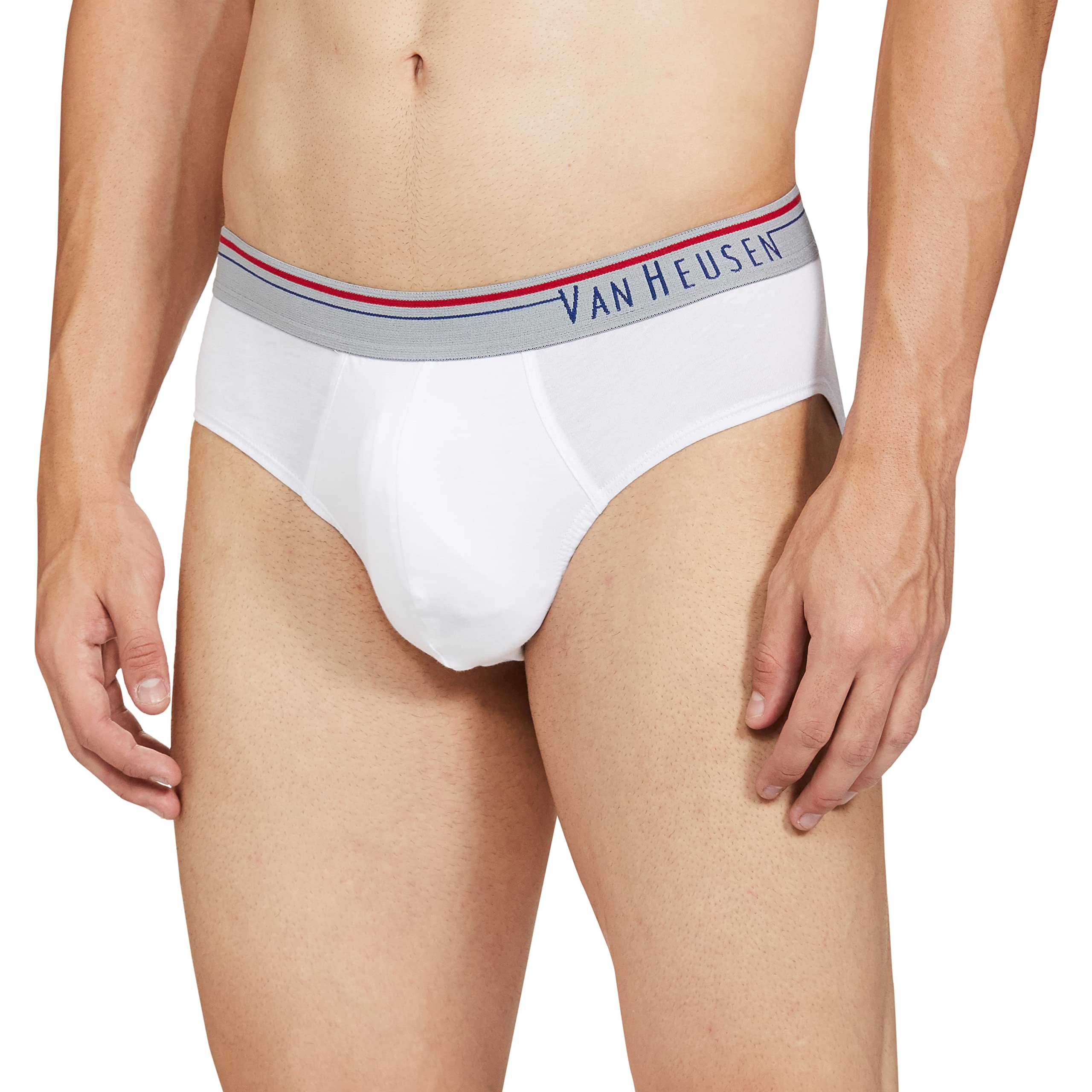 Van HeusenMen's Cotton Modern Solid Antibacterial Brief (Pack of 1) (10003_White_L)
