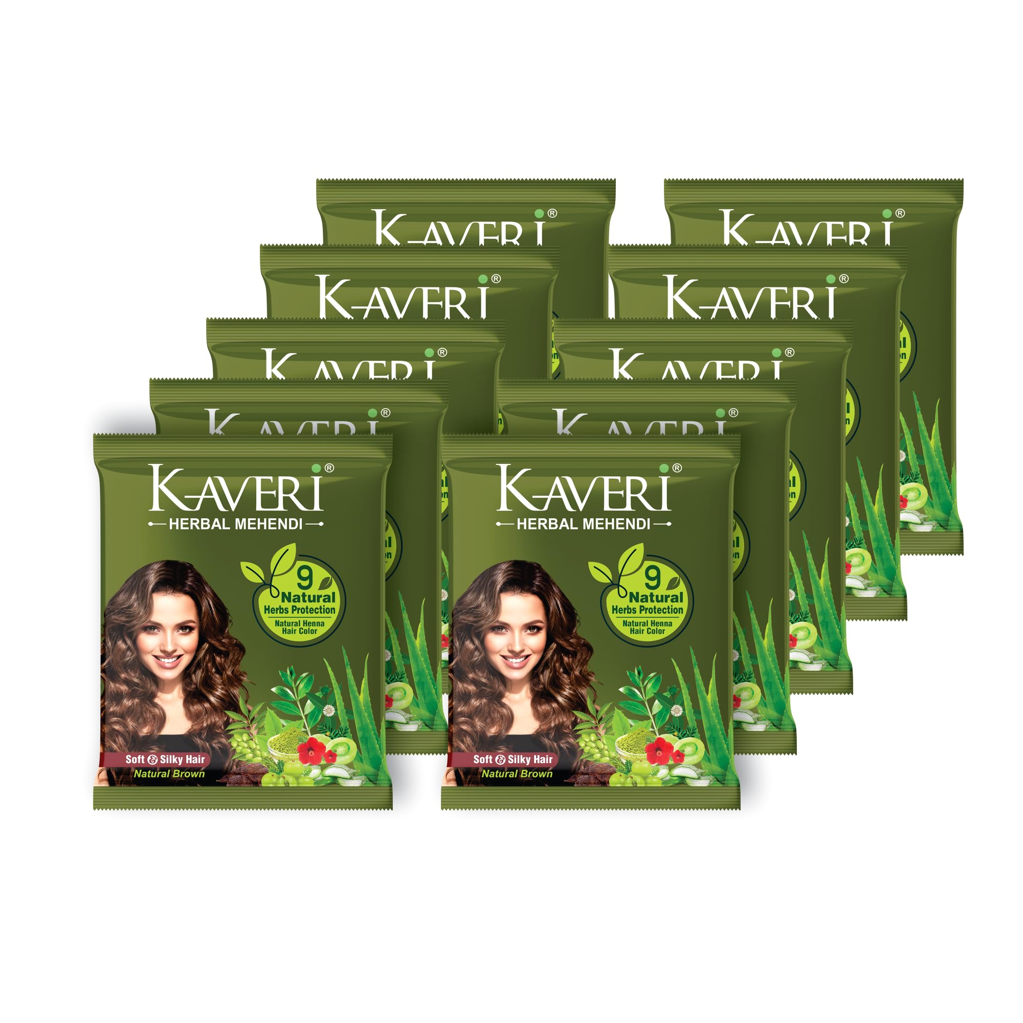 Kaveri Herbal Henna Natural Brown - 9 Herbs Henna Powder For Hair - Natural Mehndi Dye For Hair Colour - Provides Healthy & Shiny Hair - 15 Gram - Pack 10-picture-13