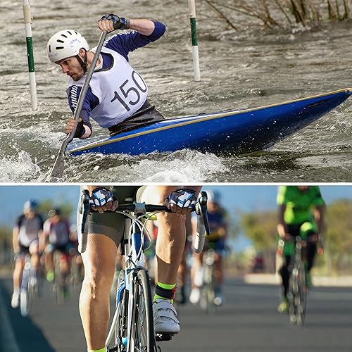 Miniatura 7 de RDX Guantes de levantamiento de pesas para gimnasio, entrenamiento de fitness, palma acolchada antideslizante, equipo de entrenamiento de fuerza