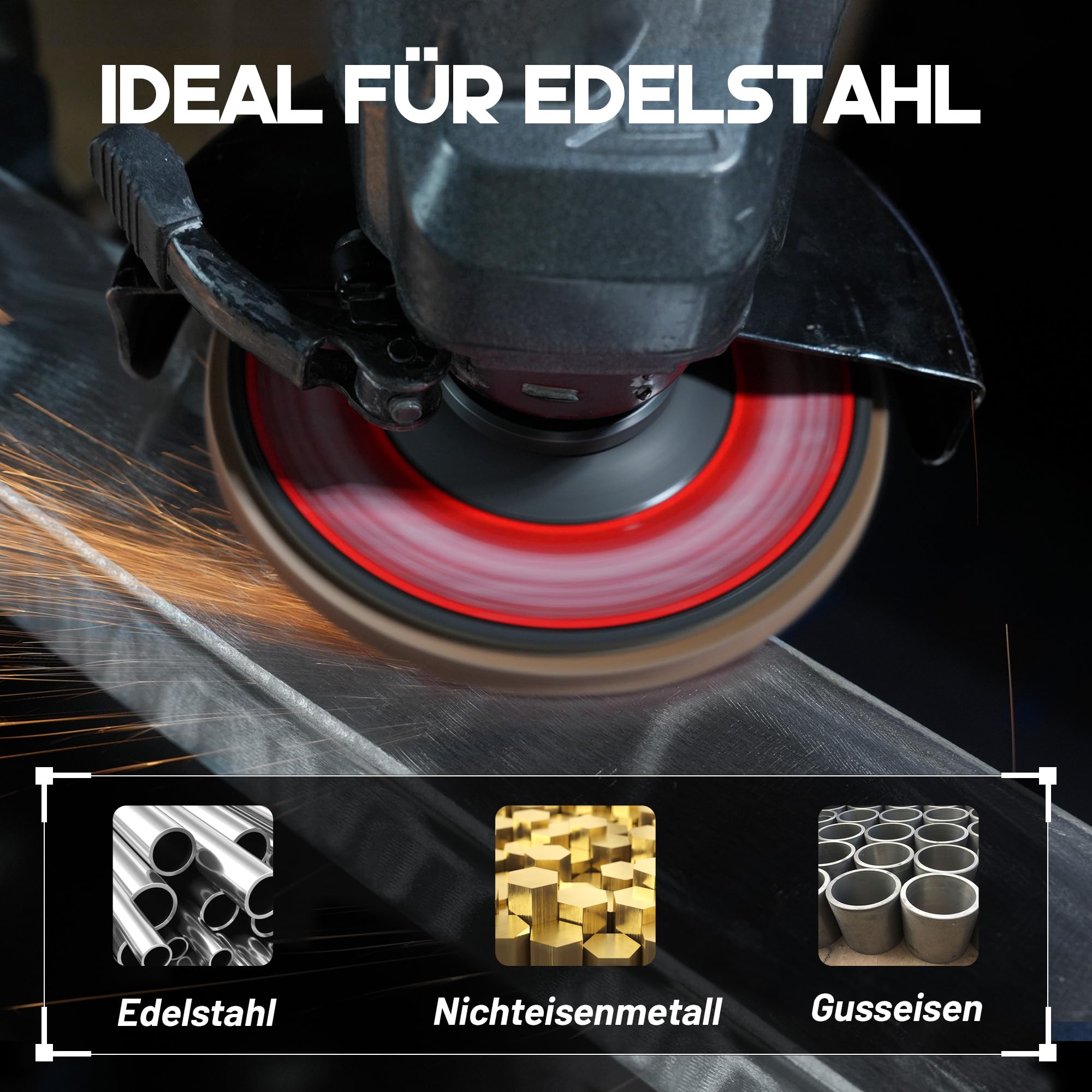 EZARC Fächerscheibe mit 40 Körnung, 115 mm Schleifscheibe, Typ 29 Keramik-Schleifrad für Edelstahl, nichteisenhaltige Metalle, Gusseisen und Bleche, 10 pack