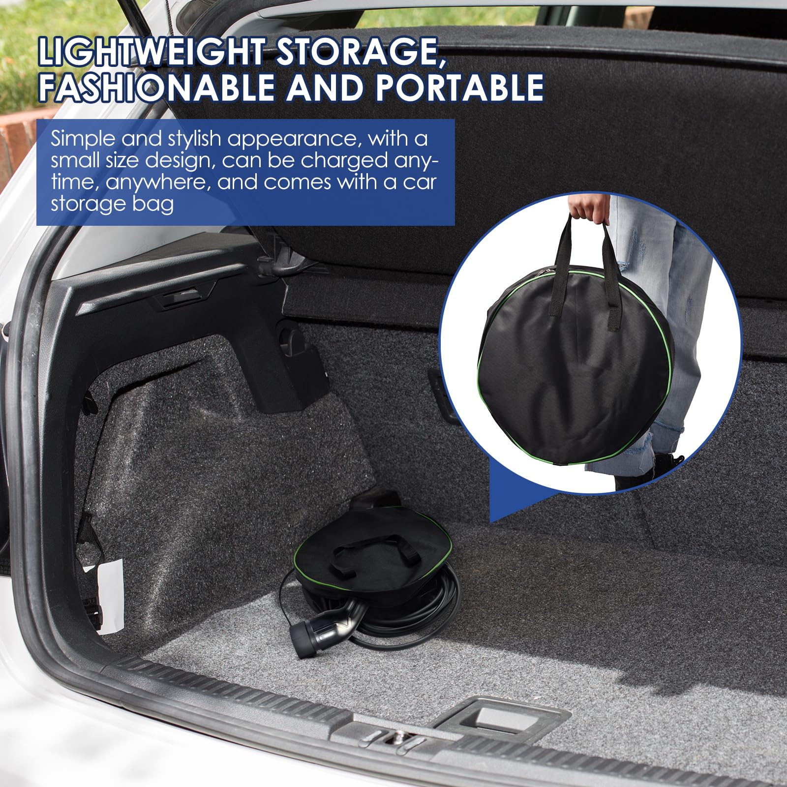 EV Ladegerät 7.5M Elektroauto Ladekabel Typ 2 Schuko mit Digitalem Display Steuerbar 6/8/10/13/16 A, 220-240 V, 3,68 kW Tragbares ladegerät für EV/PHEV Standard IEC 62196-2 Zimiking