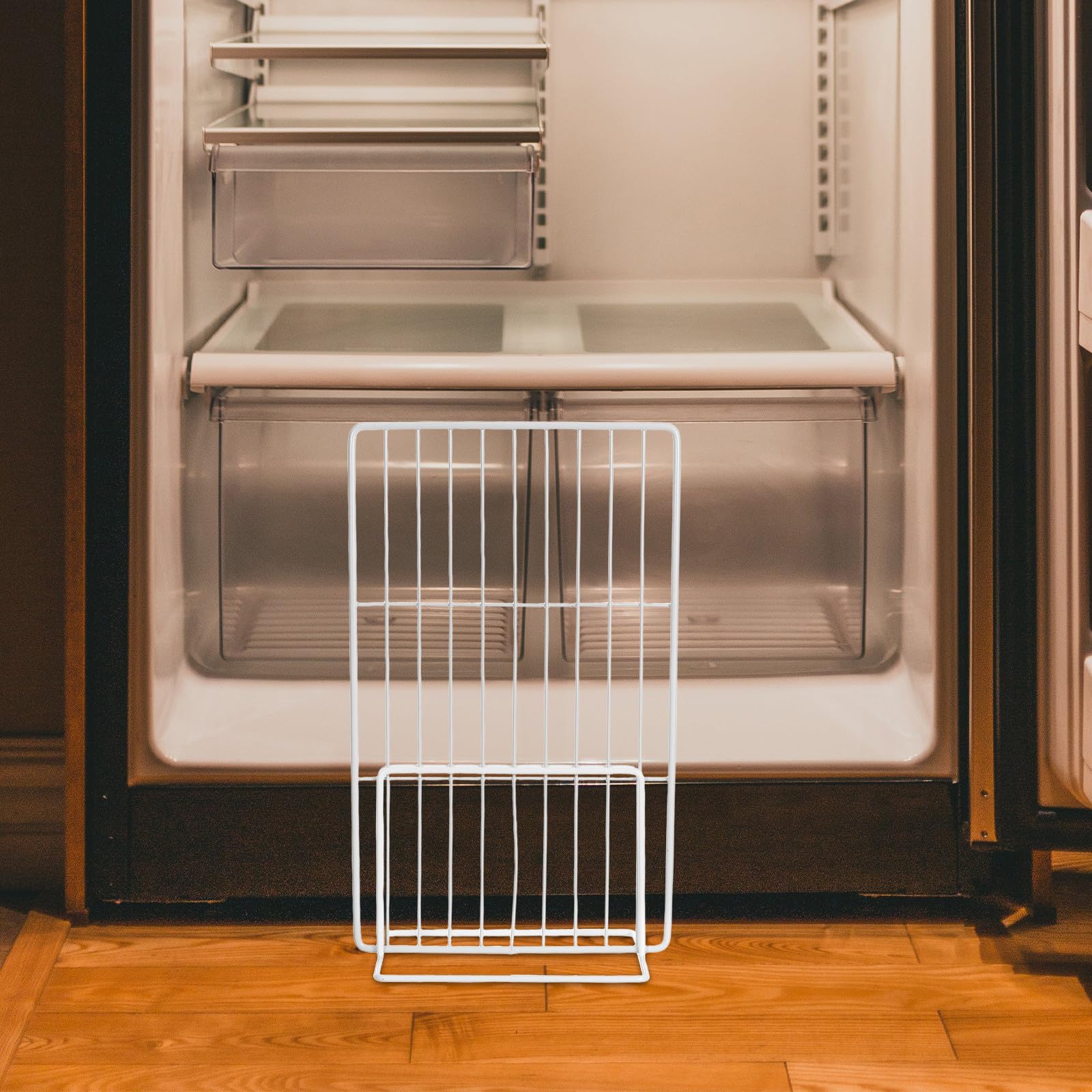 COLLBATH Separador para Congelador de Hierro Blanco para Organizar Cajas de Helados 2 Piezas Estructura de Malla, Resistente y Expandible en Hogares y Congeladores Comerciales