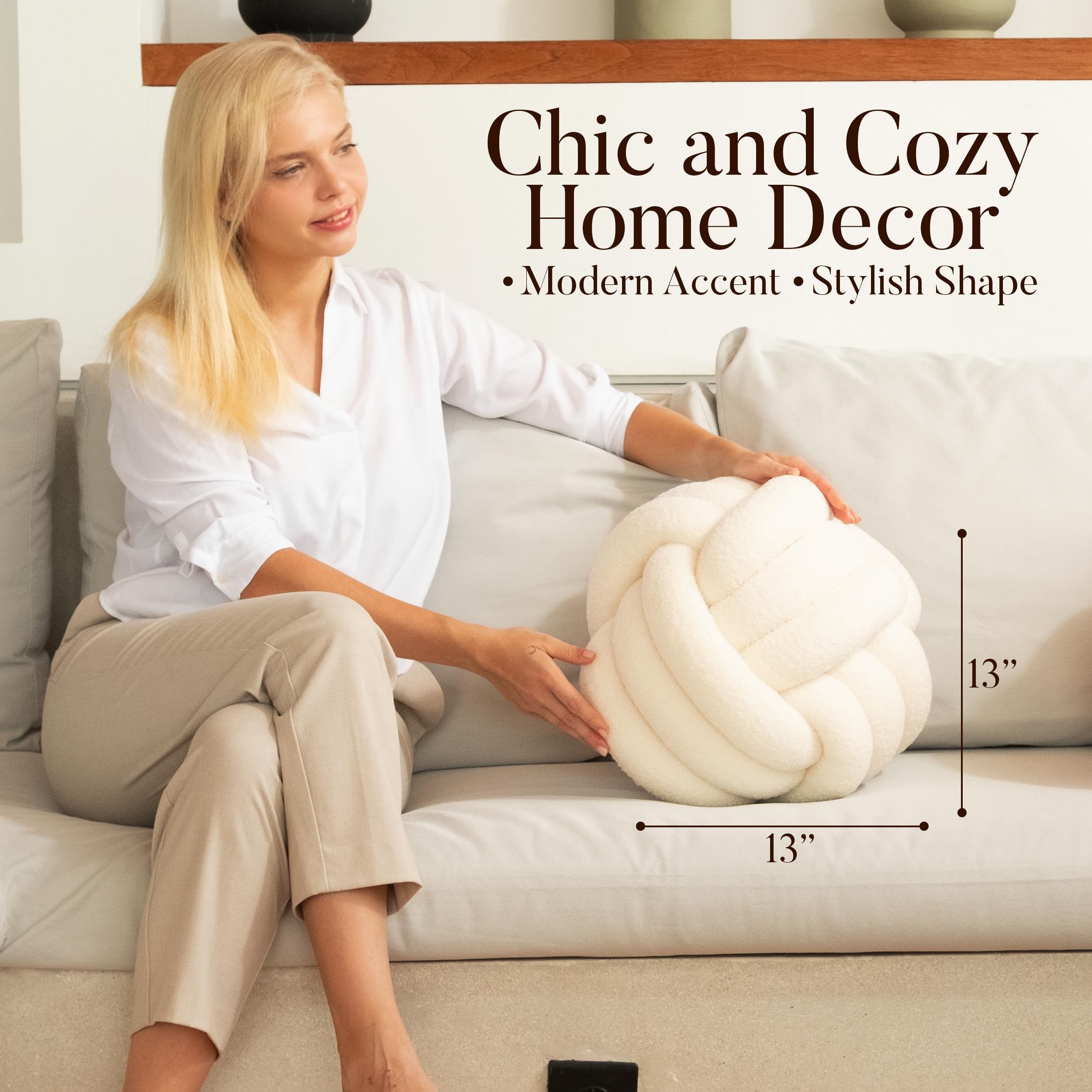 Knot Cushion ホワイト/グレー Design House Stockholm Knot cushion, white - grey | Finnish Design