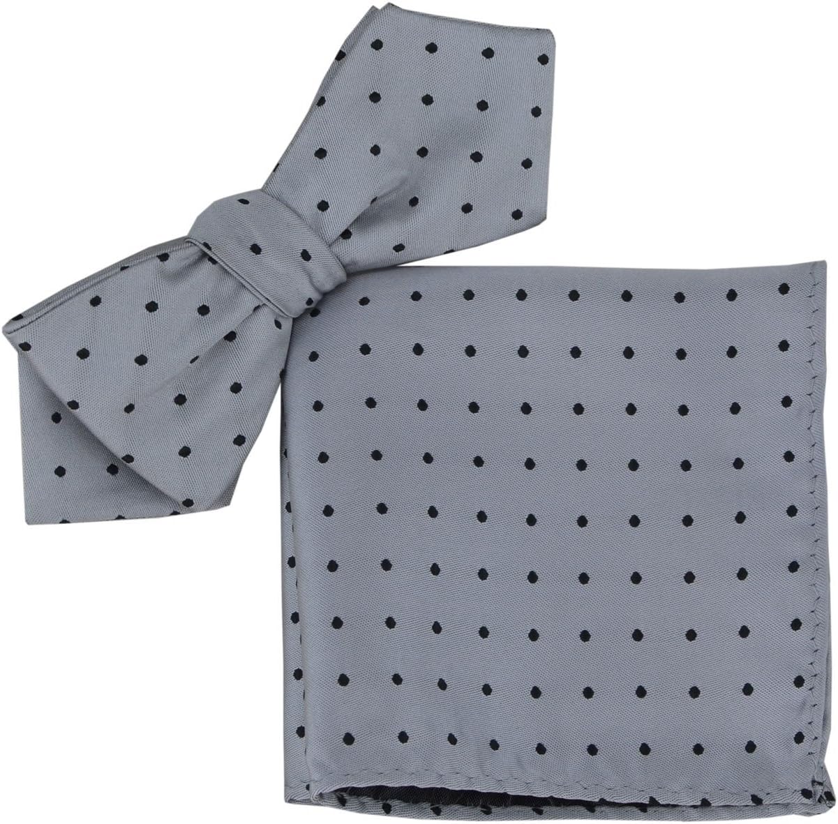 Men Bow Tie and Pocket Square Set of 3, Boy Classic Self Tied Bowtie with Handkerchief for Tuxedo or Wedding Party MS-B2