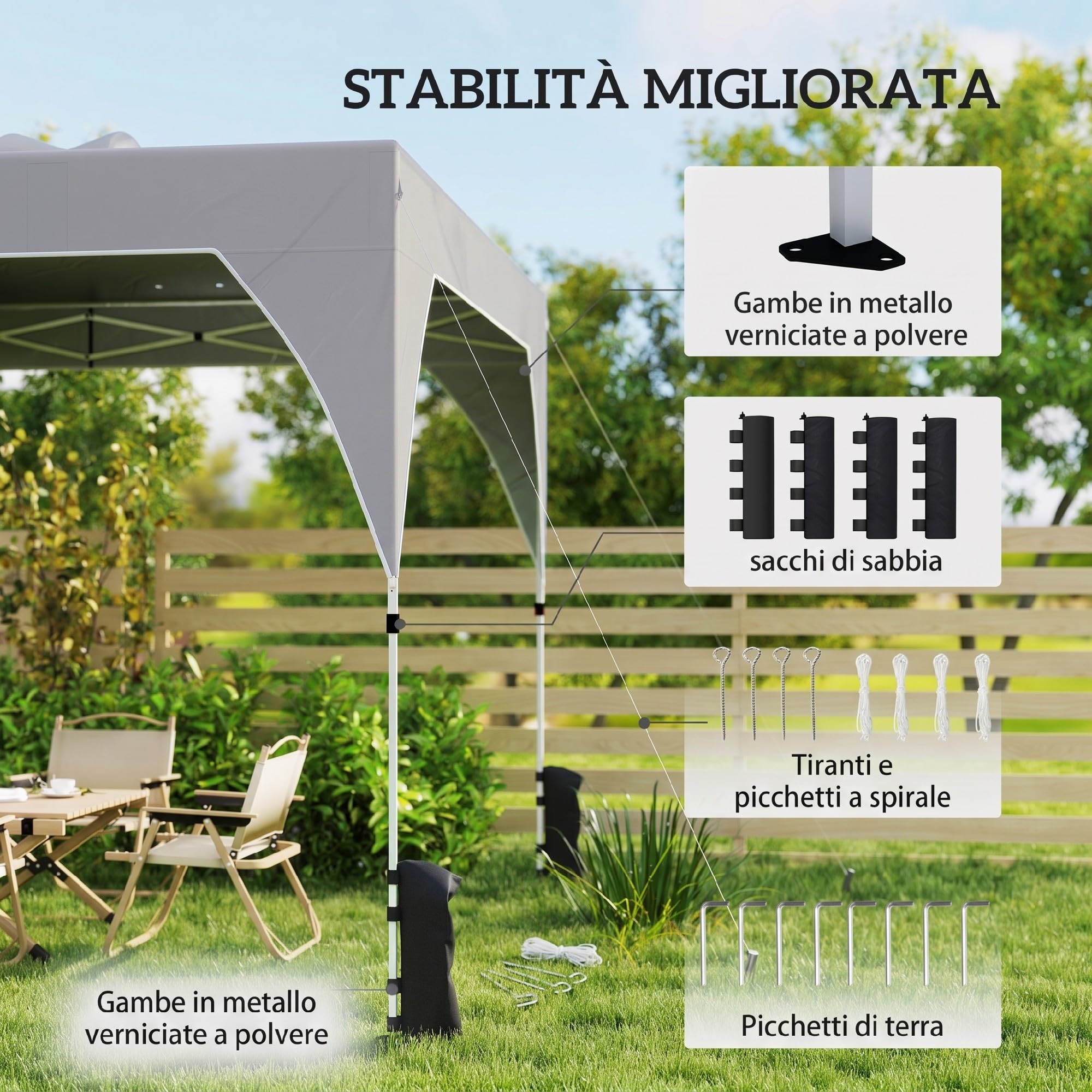 Outsunny Gazebo Pieghevole 3x3m Pop Up con Pulsante Centrale Grigio Scuro | Facile da Montare, Gazebo da Giardino, Altezza Regolabile, Prese d'Aria, Sacchi di Sabbia, Borsa, UV50+, Feste Esterno